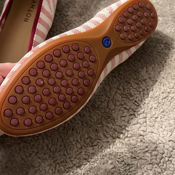 Rothy’s the daily flat coral cabana stripe flats size 8.5
